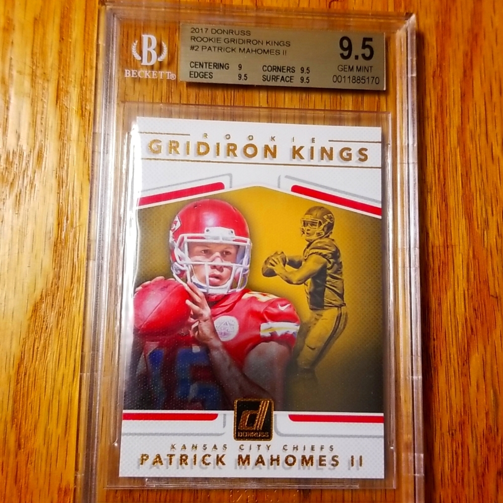 Patrick Mahomes Rookie Beckett Graded 9.5. Authenticity!!